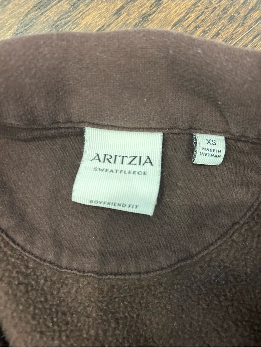 Aritzia Women's Half-Zip Sweatshirt - Dark Brown - Picture 2 of 3